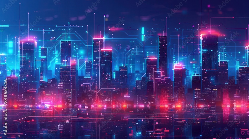 Fototapeta premium Urban sustainability innovations with smart tech