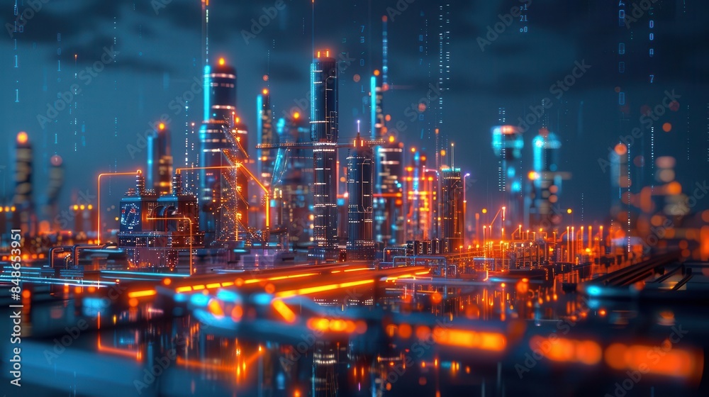 Obraz premium Carbon reduction technology in urban setting