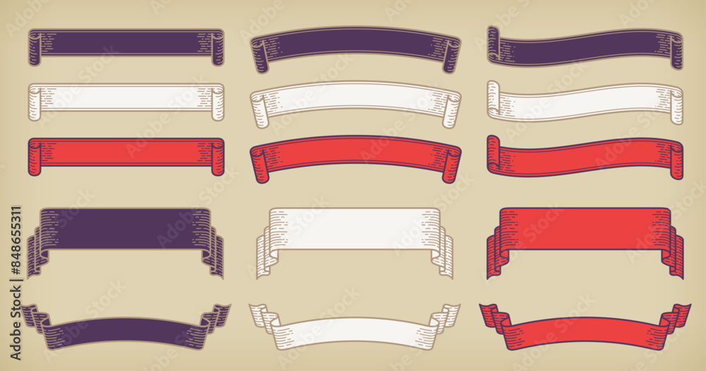 A horizontal title ribbon obi set with a Japanese retro design. A horizontal title ribbon obi set with a Japanese retro design.
