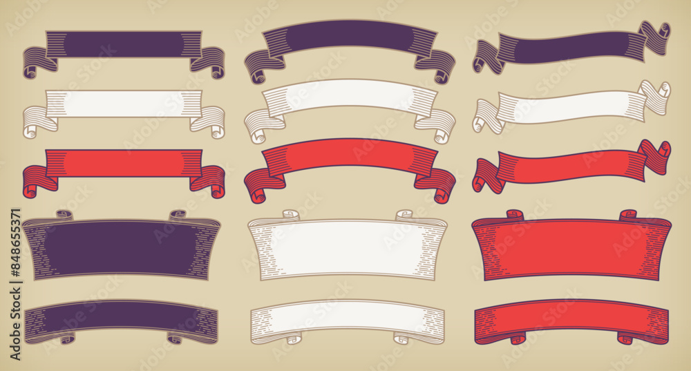 A horizontal title ribbon obi set with a Japanese retro design. A horizontal title ribbon obi set with a Japanese retro design.