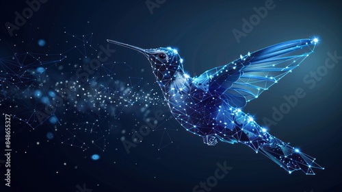 Hummingbird in Flight - Digital Art
