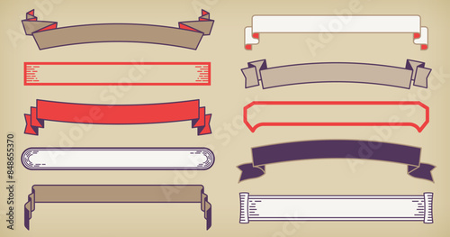 A horizontal title ribbon obi set with a Japanese retro design.