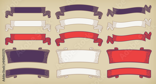 A horizontal title ribbon obi set with a Japanese retro design.