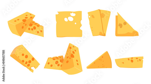 vector collection of cheese slice illustrations