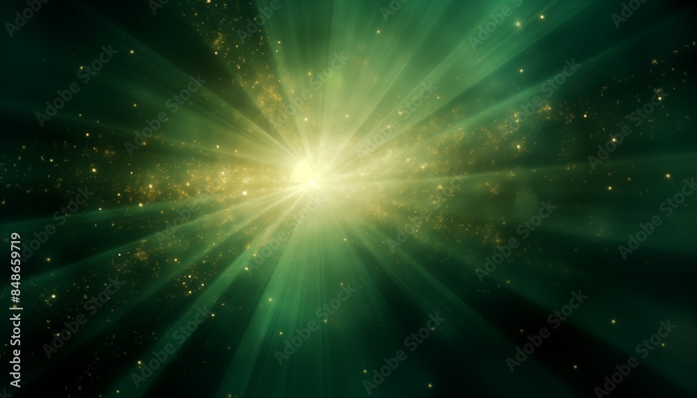 green background with light and rays green background with light and rays
