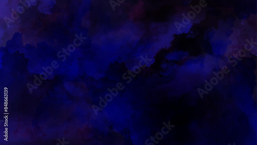 Abstract dark blue smoke background, Dark blue background for wallpaper and creative design. Watercolor background concept design background with smoke,