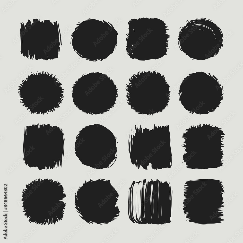 set of ink stains splashes. collection of black brush strokes 10 set of ink stains splashes. collection of black brush strokes 10