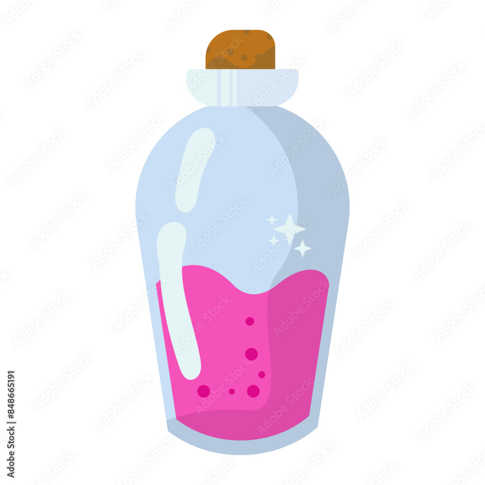 Magic Potion in Bottle Vector Illustration. with Cartoon Style. Magic Potion in Bottle Vector Illustration. with Cartoon Style.