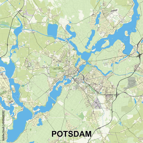 Potsdam, Germany map poster art