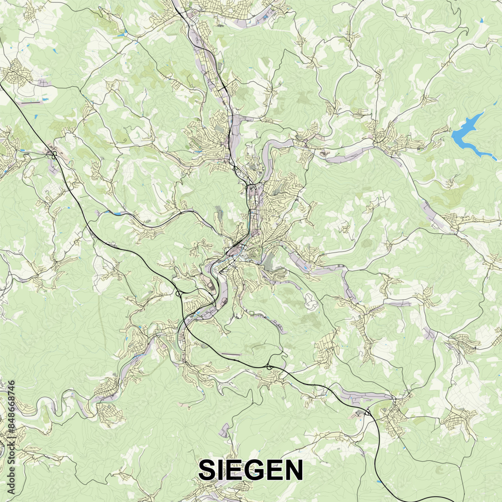 Siegen, Germany map poster art Siegen, Germany map poster art
