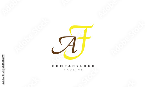 Alphabet letters Initials logo AF
