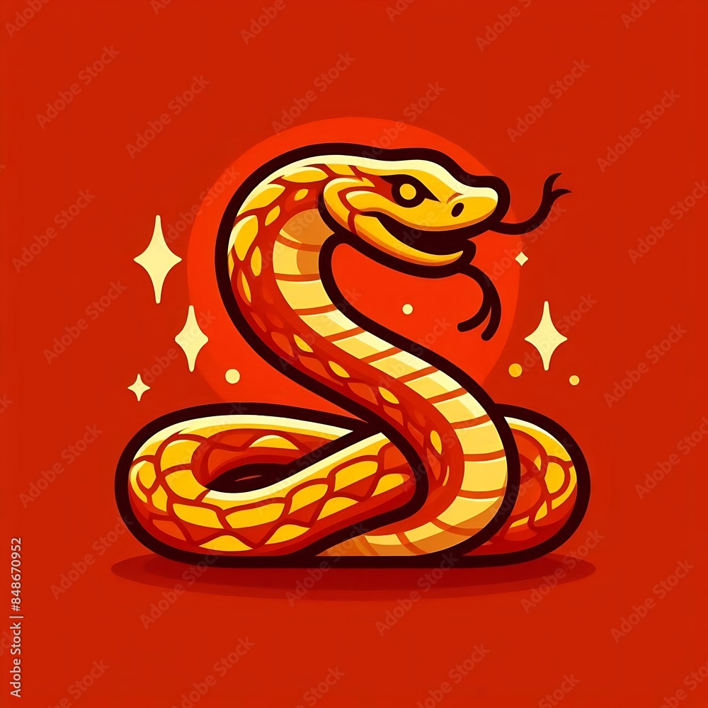 flat vector snake Happy Chinese New Year 2025 flat vector snake Happy Chinese New Year 2025