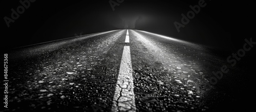 A Long Road Ahead In Foggy Night