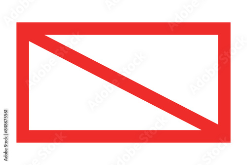Forbidden sign in red ink stamp. Vector illustration of the forbidden empty template crosser out prohibit caution rectangle.