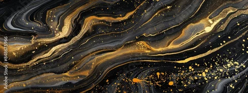 Panel kuchenny z motywem black and gold background with marbled texture