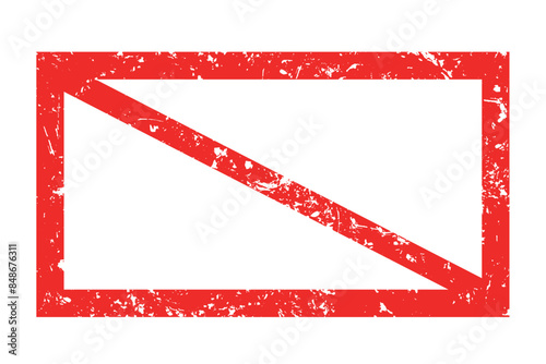 Forbidden sign in red ink stamp. Vector illustration of the forbidden empty template crosser out prohibit caution rectangle.