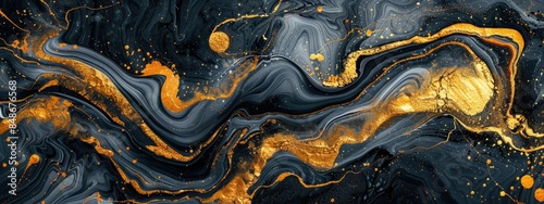 Panel kuchenny z motywem black and gold background with marbled texture