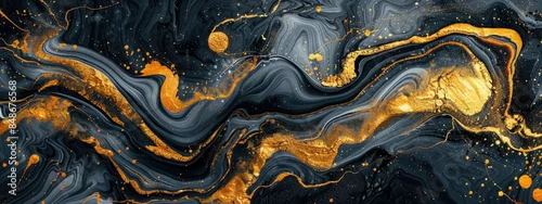 Panel kuchenny z motywem black and gold background with marbled texture
