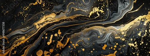 Panel kuchenny z motywem black and gold background with marbled texture