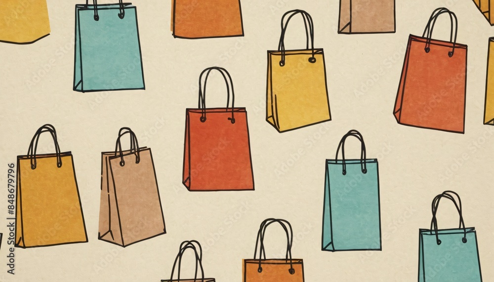 paper bags colorful background no seamless 2d paper bags colorful background no seamless 2d
