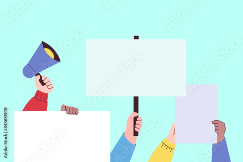 Kid Hand with Placard Illustration