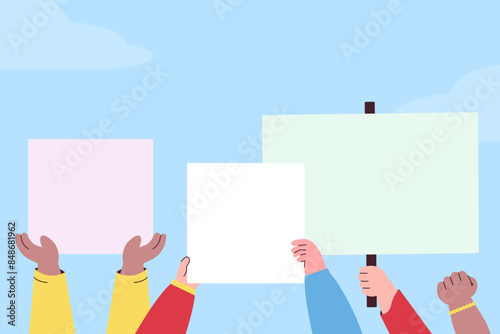 Kid Hand with Placard Illustration