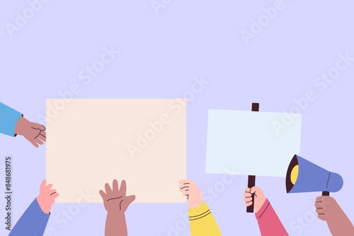 Kid Hand with Placard Illustration