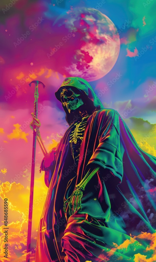 Fototapeta premium Minimalist and abstract art for Tarot card of The Death