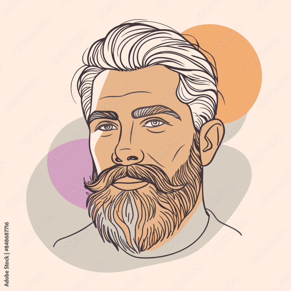 Handsome face man beard man emblem icon. bearded men face. Haircuts, beards, mustaches vector illustration
Handsome face man beard man emblem icon. bearded men face. Haircuts, beards, mustaches vector illustration