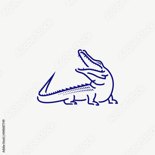 Minimalist Modern Crocodile Logo Icon Vector