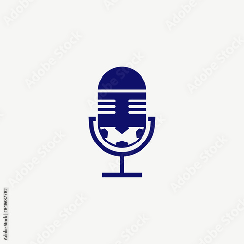 Minimalist Podcast Soccer Logo Icon Vector
