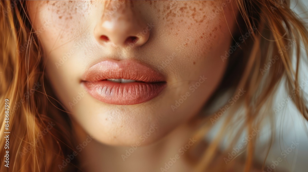 Anonymous Woman's Lips in Close-Up Shot Anonymous Woman's Lips in Close-Up Shot