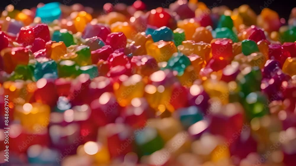 Colorful Gummy Bears Close Up Generative AI Colorful Gummy Bears Close Up Generative AI