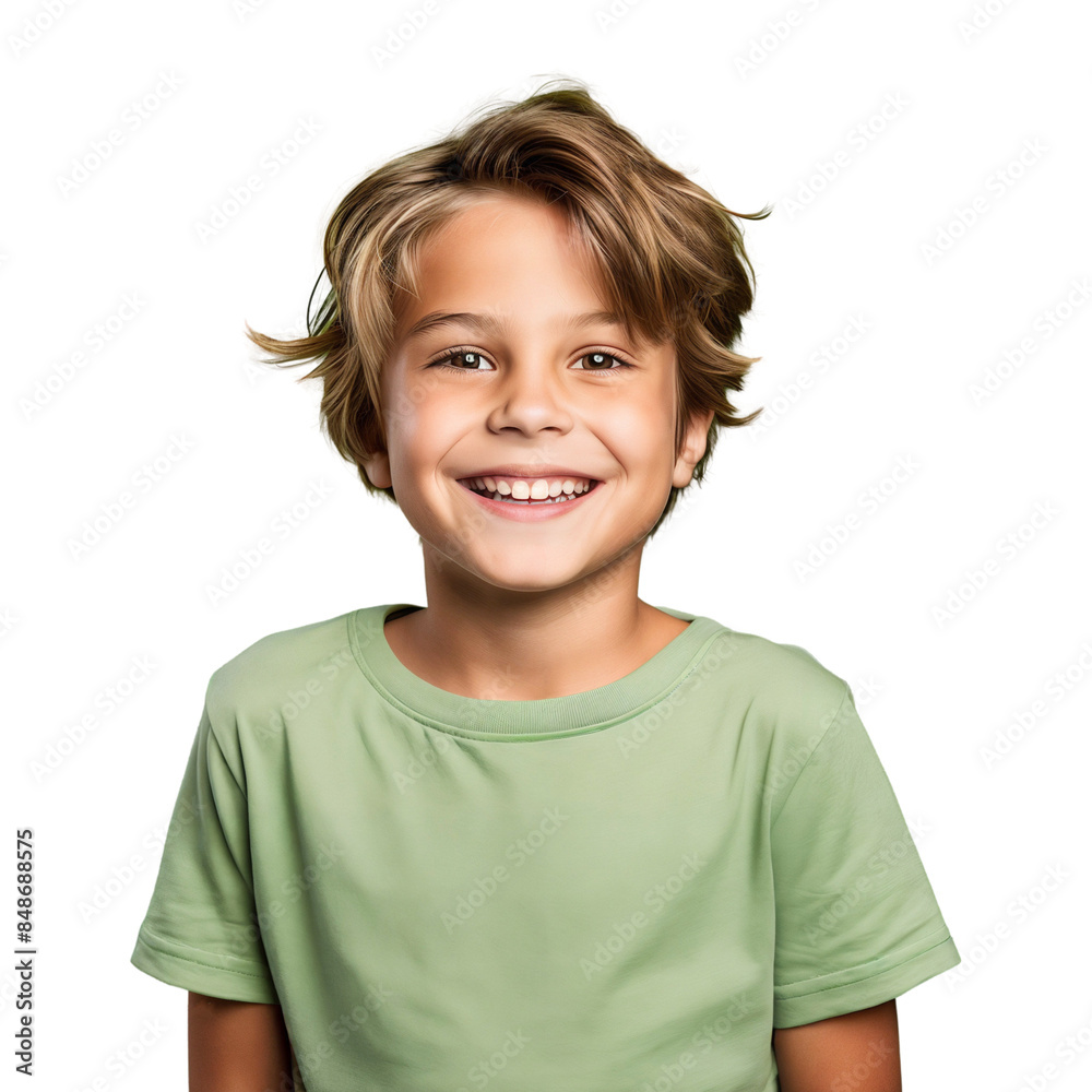 Portrait of a cheerful young kid, smiling with happy expression, isolated on transparent background Portrait of a cheerful young kid, smiling with happy expression, isolated on transparent background