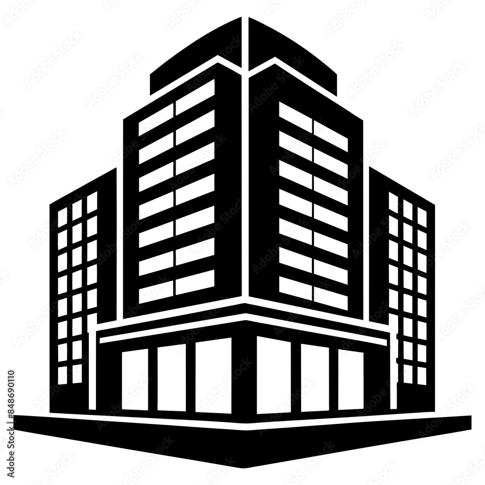 Architecture, building, commercial icon silhouette vector illustration. Architecture, building, commercial icon silhouette vector illustration.