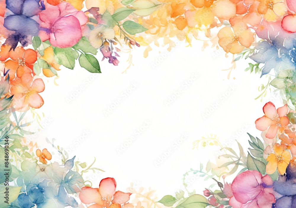 Obraz premium Watercolor floral frame