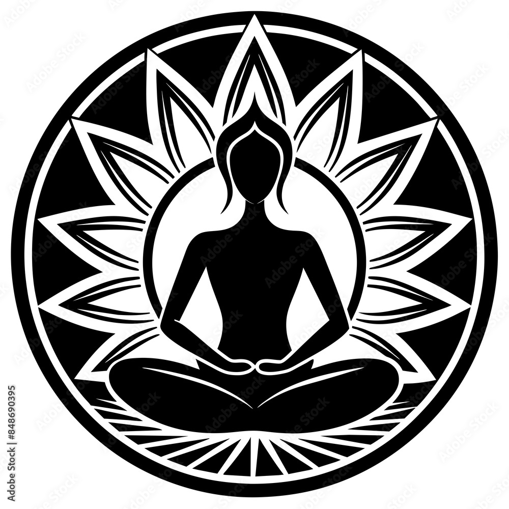 yoga logo icon silhouette vector style with white background. yoga logo icon silhouette vector style with white background.