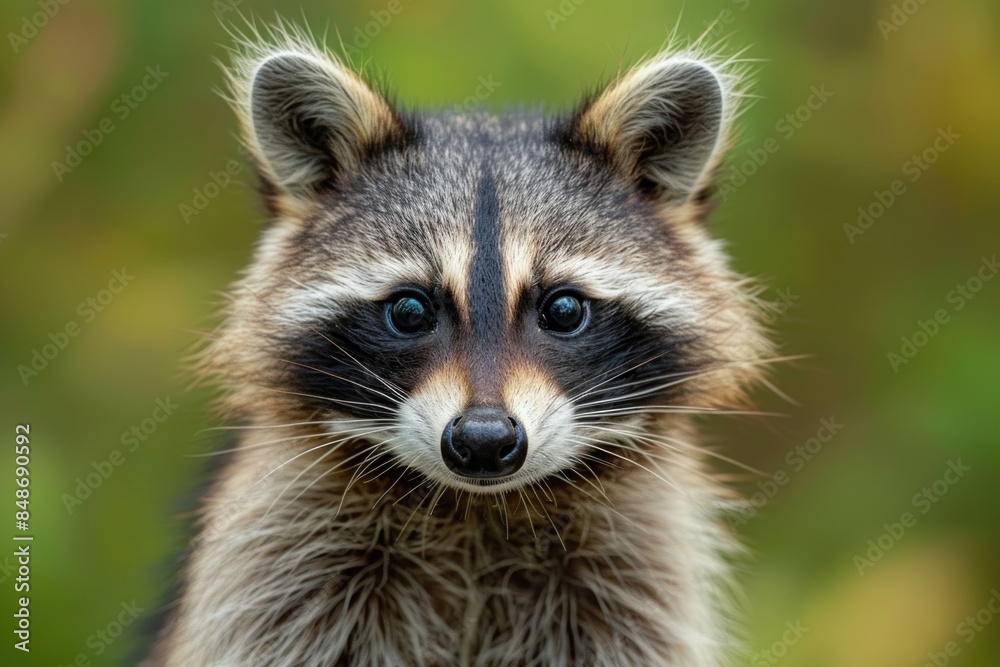 Close up of raccoon with blurry background Close up of raccoon with blurry background