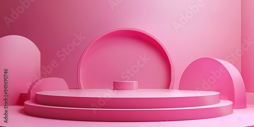 photo podium stage product mockup studio colors pink, design, stage, product, podium, background, empty,  HD, 2:1 © rajagambar99