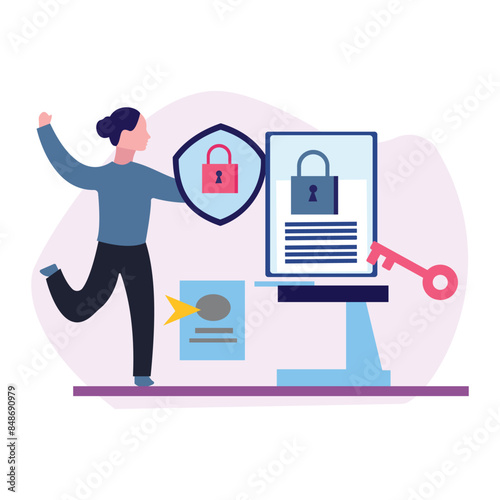 Girl is showing privacy setting on mobile.