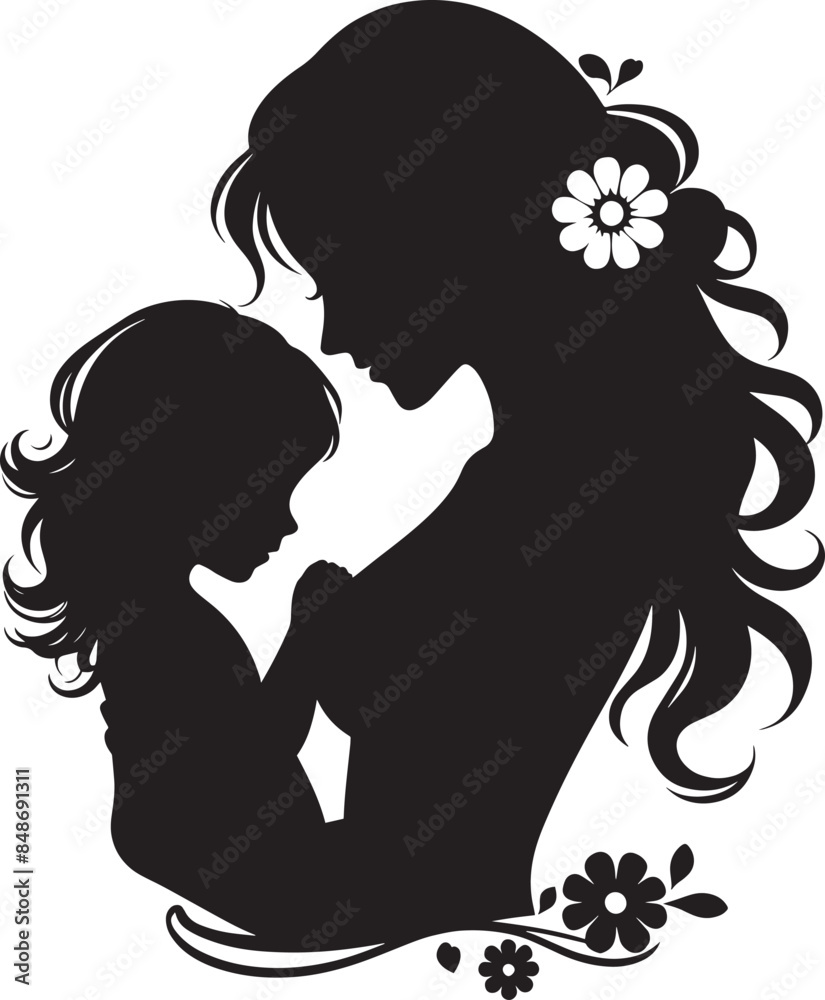 Mothers Day Silhouette Vector Mothers Day Silhouette Vector