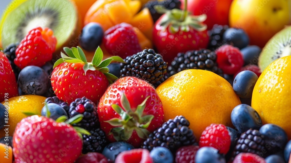 Fresh mixed fruit berries close up background Fresh mixed fruit berries close up background