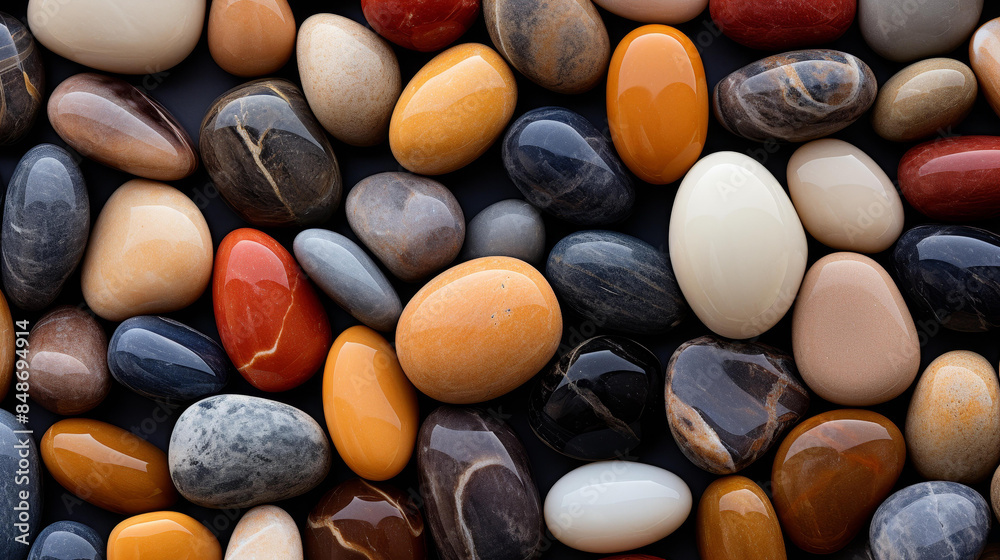 Immerse yourself in the calming beauty of natural river stones with this high definition detailed background. Immerse yourself in the calming beauty of natural river stones with this high definition detailed background.