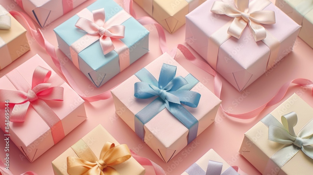 Close up of small gift boxes Close up of small gift boxes