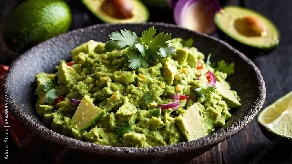 Fresh Avocado Salsa with Lime, Cilantro, Red Onions, and Tomatoes - Ideal for Tacos and Burritos Fresh Avocado Salsa with Lime, Cilantro, Red Onions, and Tomatoes - Ideal for Tacos and Burritos