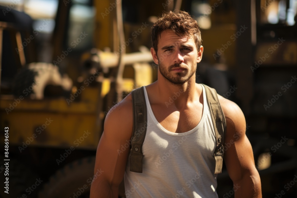 Man in white tank top Man in white tank top