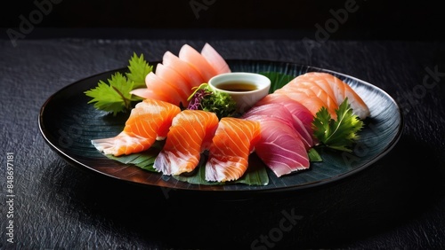 Minimalist Elegance, Monochrome Sushi Close-Up