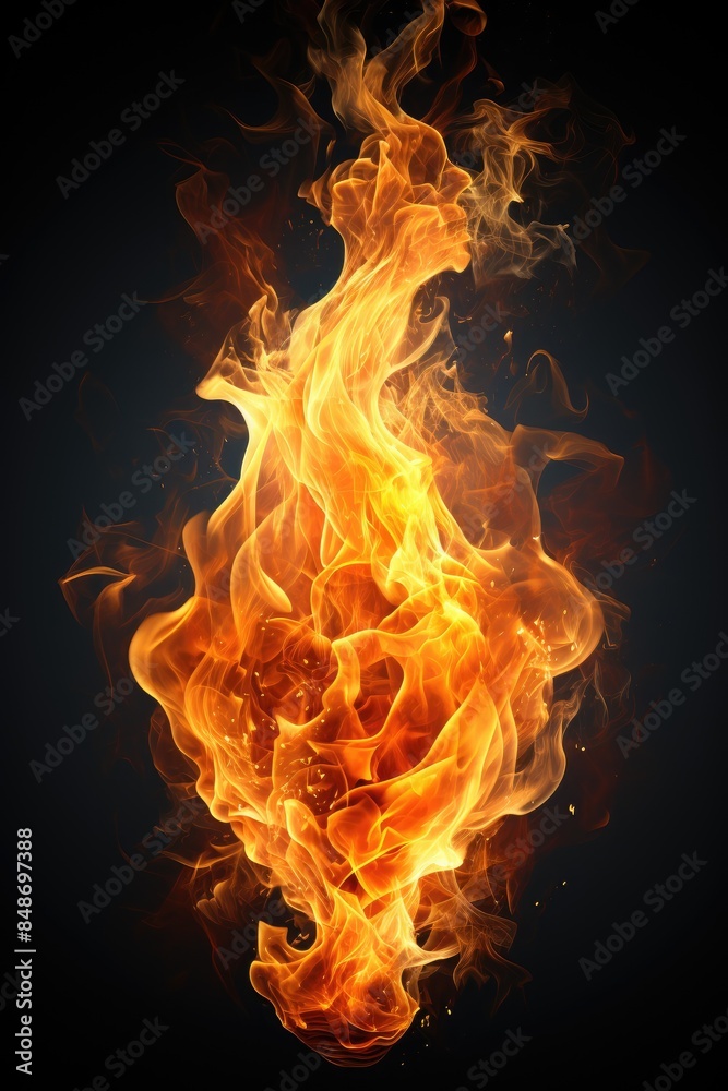 fire effect ,isolated on white background