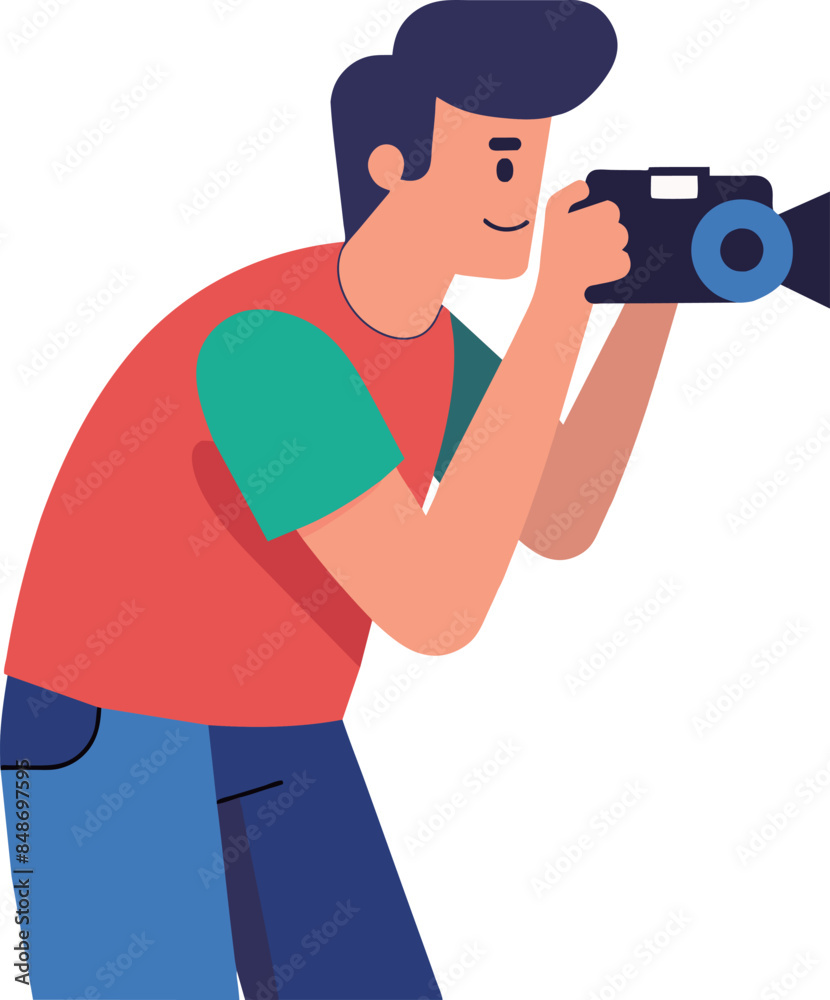 Man Take Picture with Camera illustration Man Take Picture with Camera illustration