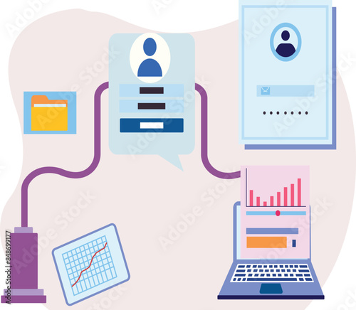 Account registration for login account on laptop.